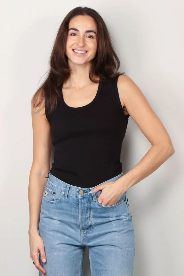 RÓHE Top - Rib Tank Top - Black