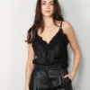RÓHE Top - Silk Lace Camisole Top - Black