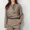 RÓHE Top - Draped wool top - Khaki
