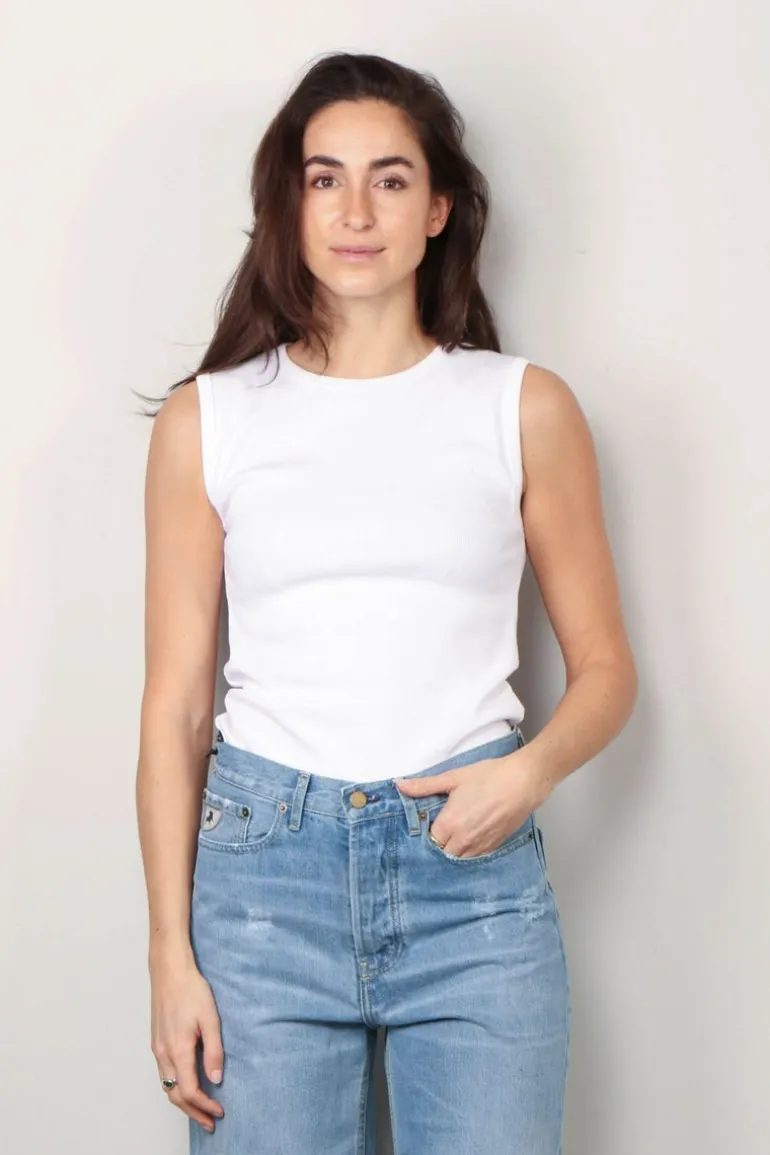 RÓHE Top - Rib Top - Optic White