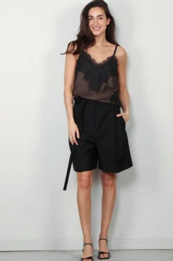 RÓHE Top - Lace Silk Camisole - Earth