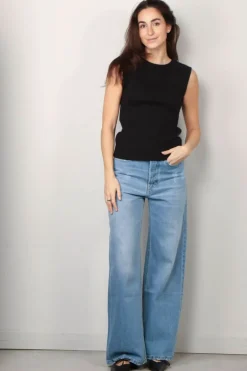 RÓHE top - Rib top - noir