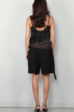 RÓHE Top - Lace Silk Camisole - Earth