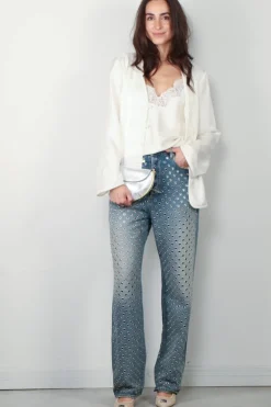 RÓHE Top - Mandarin Closure Silk Top - Cream