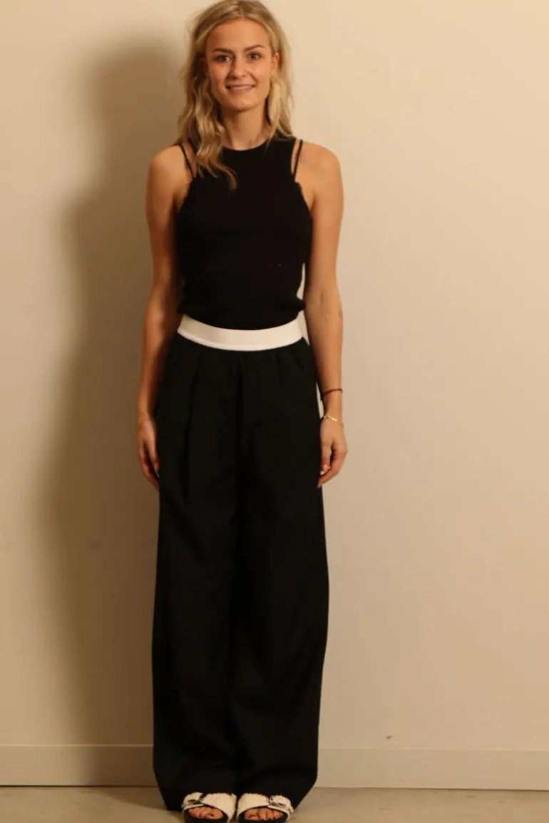 RÓHE top - Cotton rib tank top - noir
