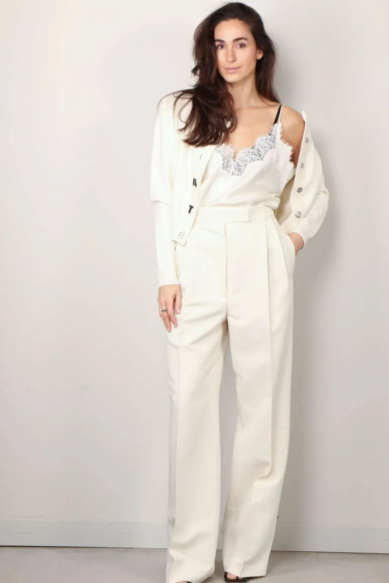 RÓHE Top - Silk Lace Camisole Top - Cream