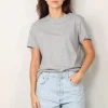 RÓHE T-shirt - Slub melange cotton t-shirt - Light grey melange