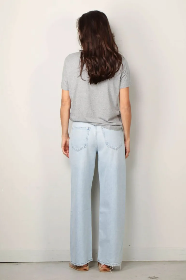 RÓHE T-shirt - Slub melange cotton t-shirt - Light grey melange