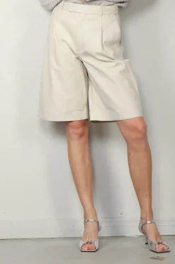 Rohe Shorts - Leather Loose Fit - Chalk