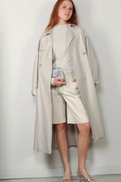 Rohe Shorts - Leather Loose Fit - Chalk