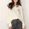 Rotate Sweater - Light Knit Logo Sweater - Egret