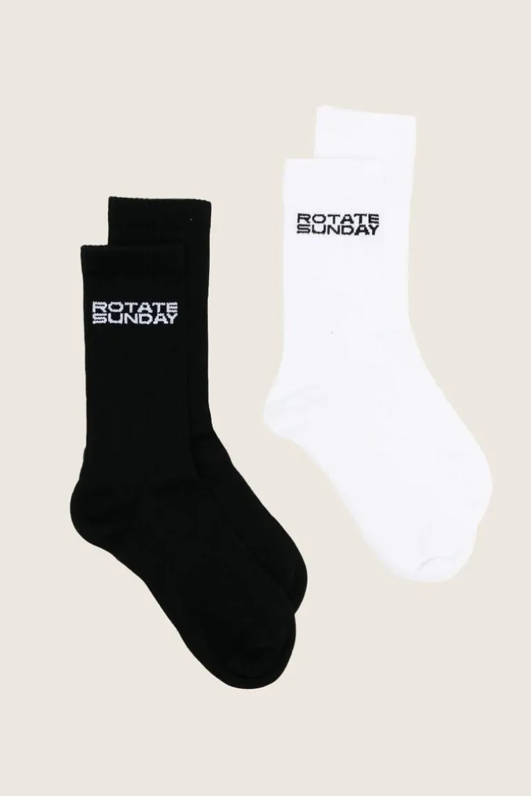 Rotate Sokken - Socks with logo (2 pack) - Black/bright white