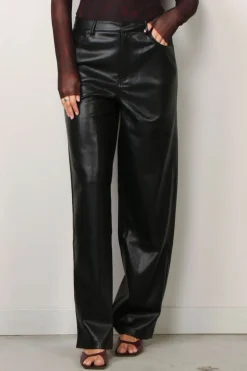 Rotate Broek - Wide Leg 5 Pocket Pants - Black