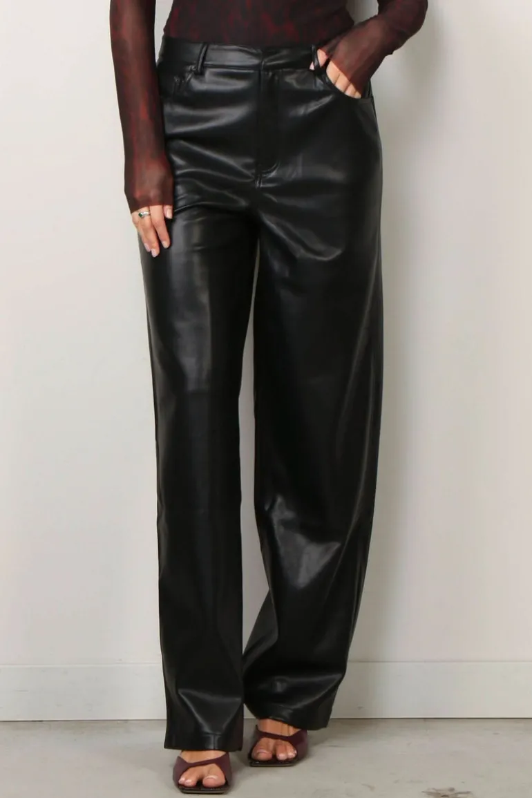 Rotate Broek - Wide Leg 5 Pocket Pants - Black