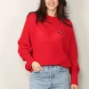 Rotate Sweater - Light Knit Logo Sweater - Racing Red