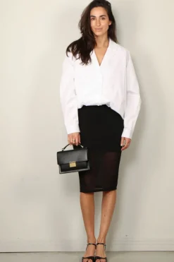 Rotate Rok - Sheer Knit Midi Skirt - Black