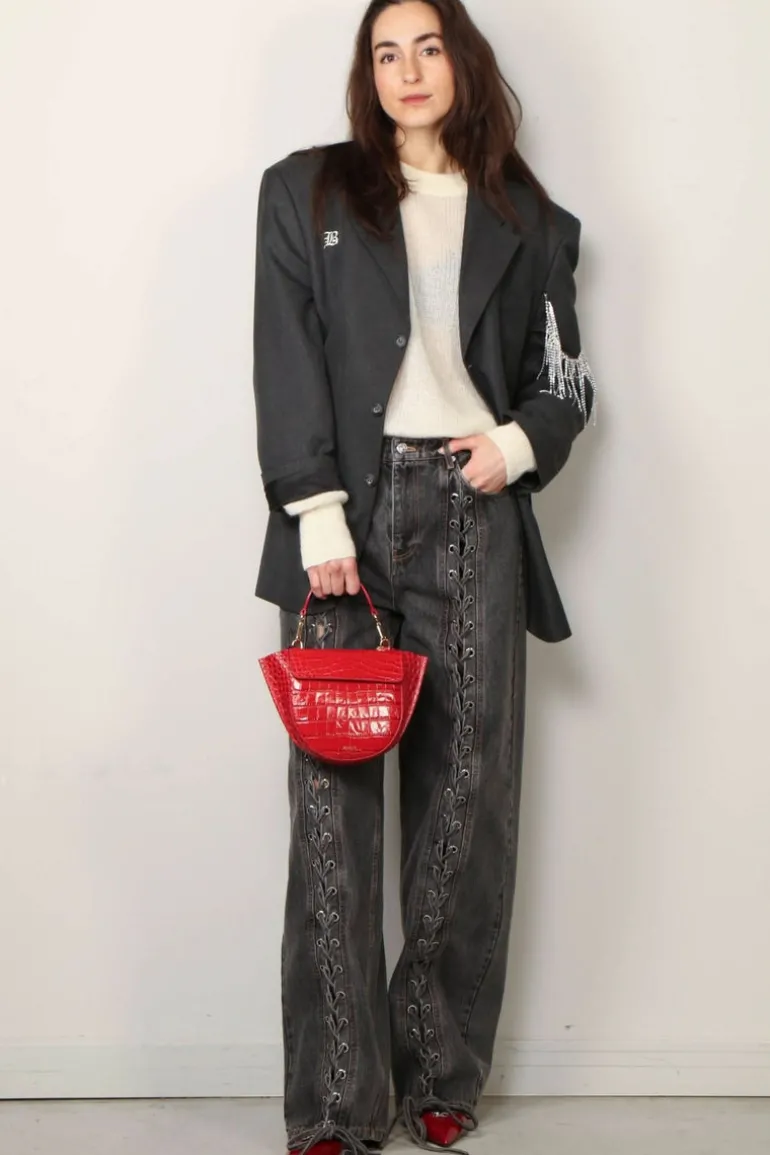 Rotate Sweater - Light Knit Logo Sweater - Egret