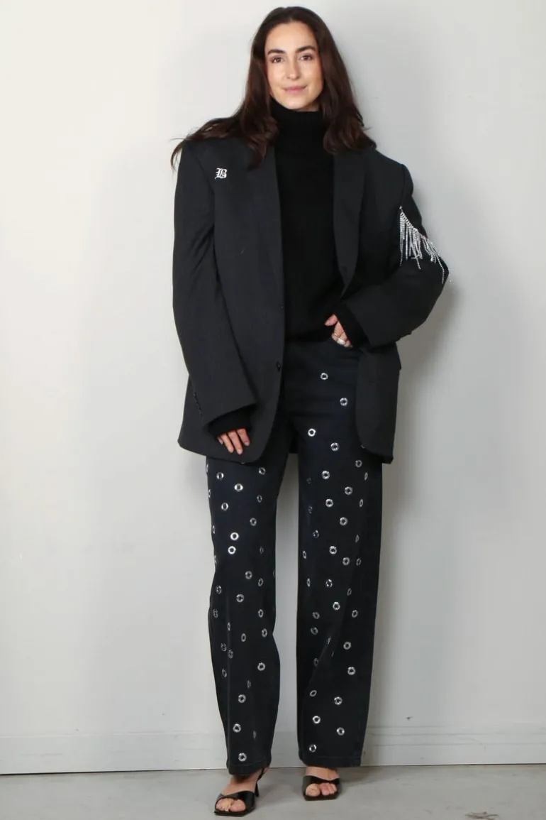 Rotate Jeans - High Rise Jeans - Dark Grey Denim