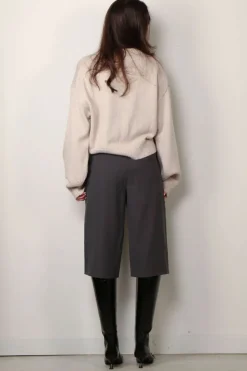 Rotate Sweater - Knit Crewneck Sweater - Simply Taupe Beige