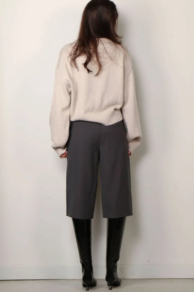 Rotate Sweater - Knit Crewneck Sweater - Simply Taupe Beige