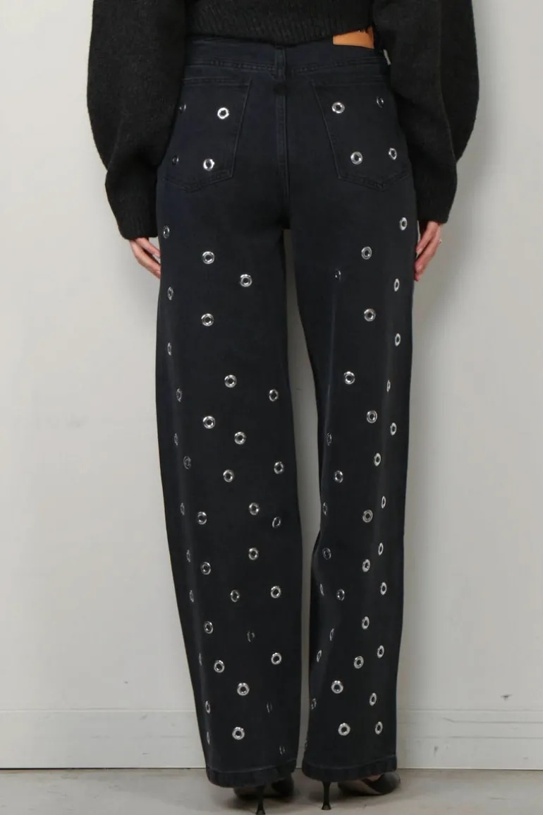 Rotate Jeans - High Rise Jeans - Dark Grey Denim