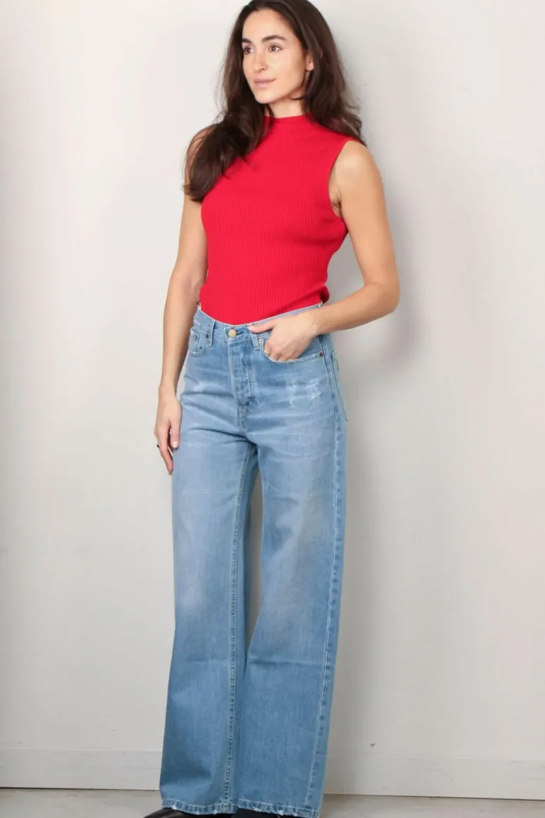 Rotate Top - Knit Sleeveless Top - Racing Red