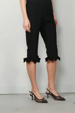 Rotate Broek - Capri Ruffle Pants - Black