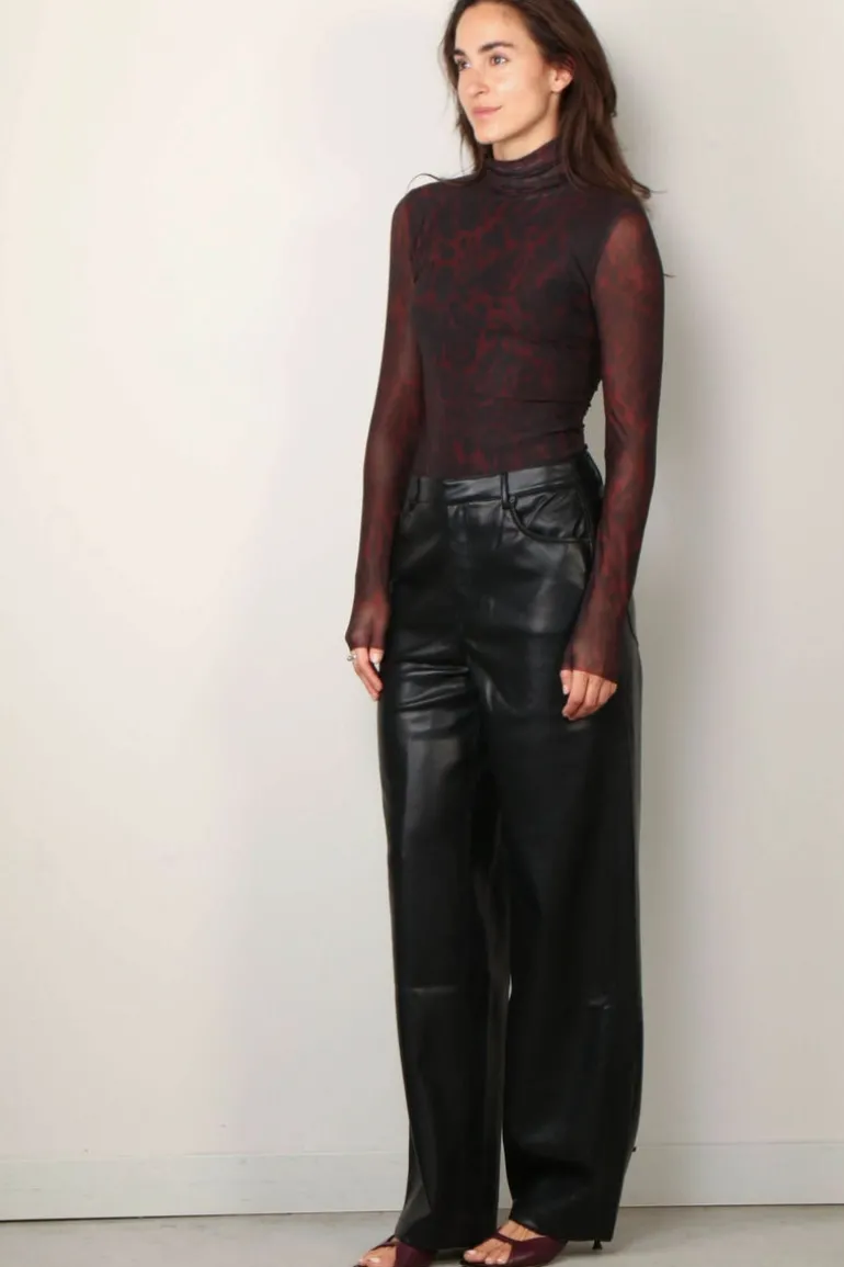 Rotate Broek - Wide Leg 5 Pocket Pants - Black