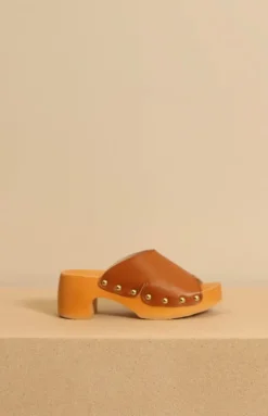 Scholl klompen - Pescura Wave - Cognac