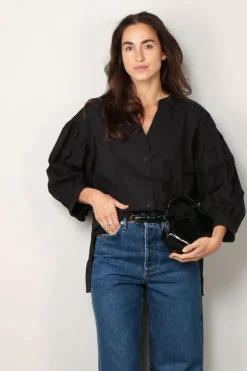 Sea Me Happy Blouse - Bolly blouse poplin uni - Black