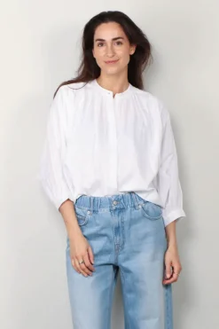 Sea Me Happy blouse - Balloon Blouse - white
