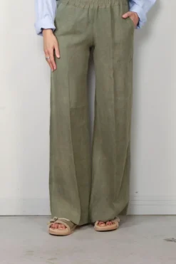 Sea Me Happy Broek - Honey Pants Washed Linen - Khaki Green