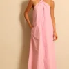 Sea Me Happy Jurk - Tonga Dress Poplin - Rose