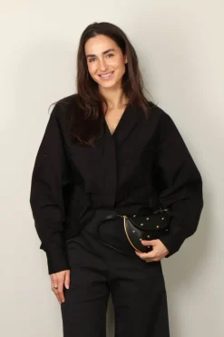 Sea Me Happy Blouse - Naka Shirt Poplin - Black