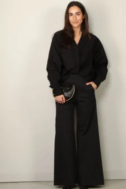 Sea Me Happy Blouse - Naka Shirt Poplin - Black