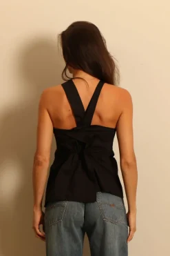Sea Me Happy Top - Pina Top Poplin - Black