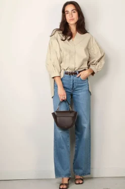 Sea Me Happy Blouse - Bolly blouse poplin uni - Sand