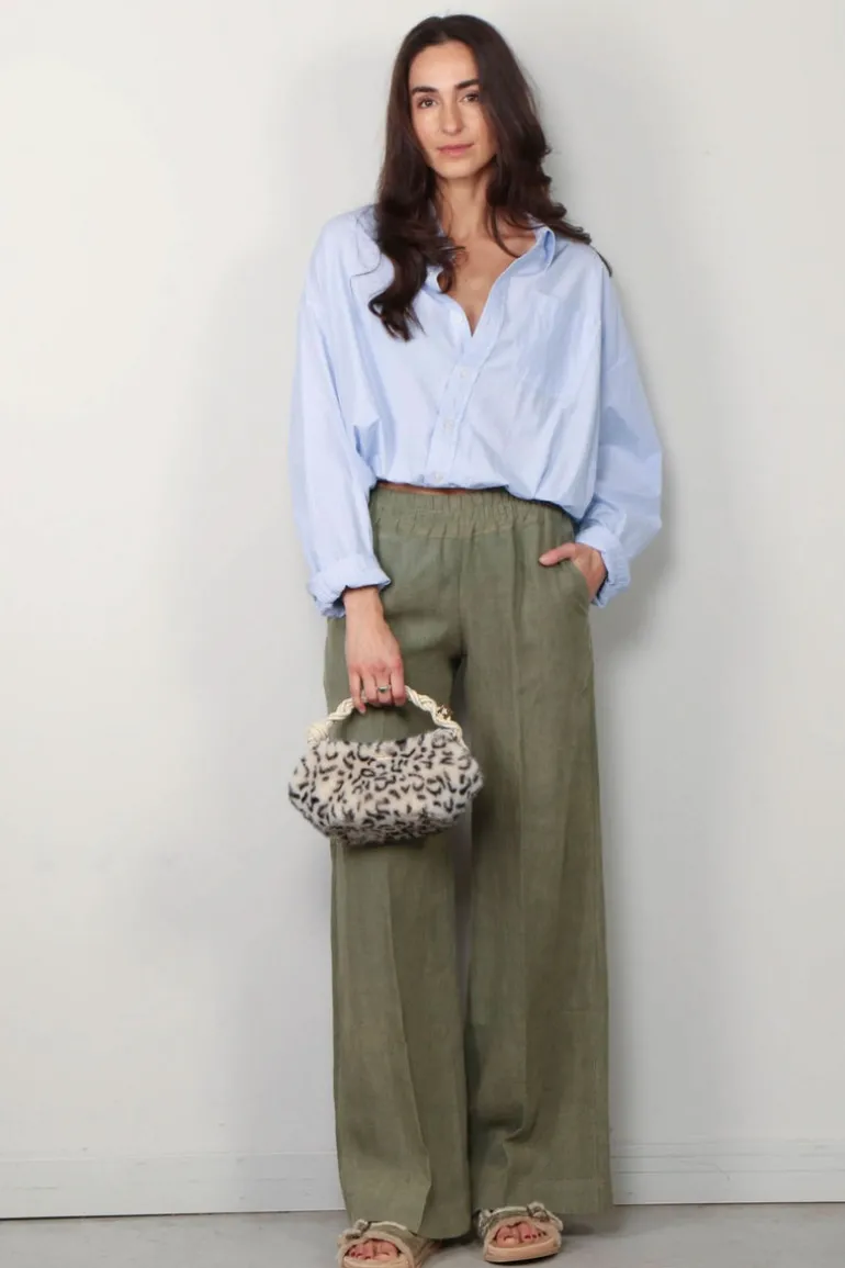 Sea Me Happy Broek - Honey Pants Washed Linen - Khaki Green
