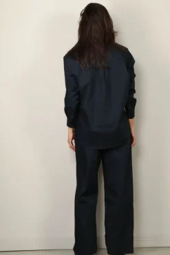 Sea Me Happy Blouse - Shibuya Blouse Poplin - Midnight Blue
