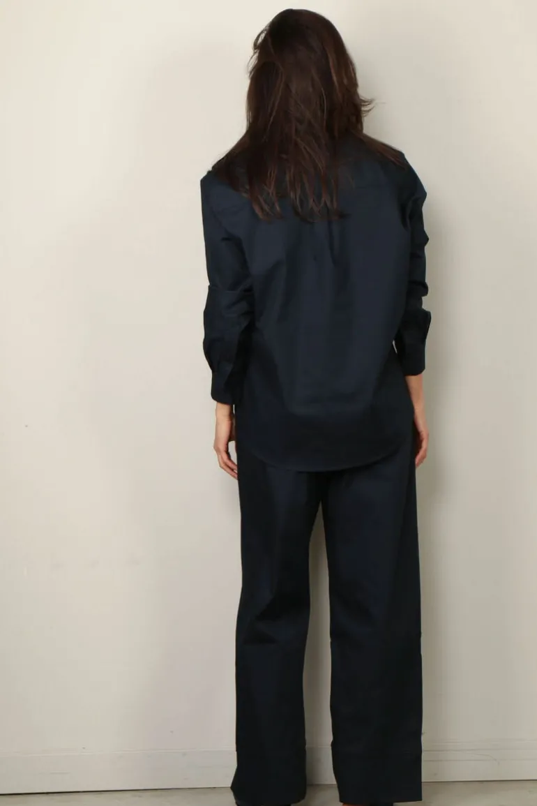 Sea Me Happy Blouse - Shibuya Blouse Poplin - Midnight Blue