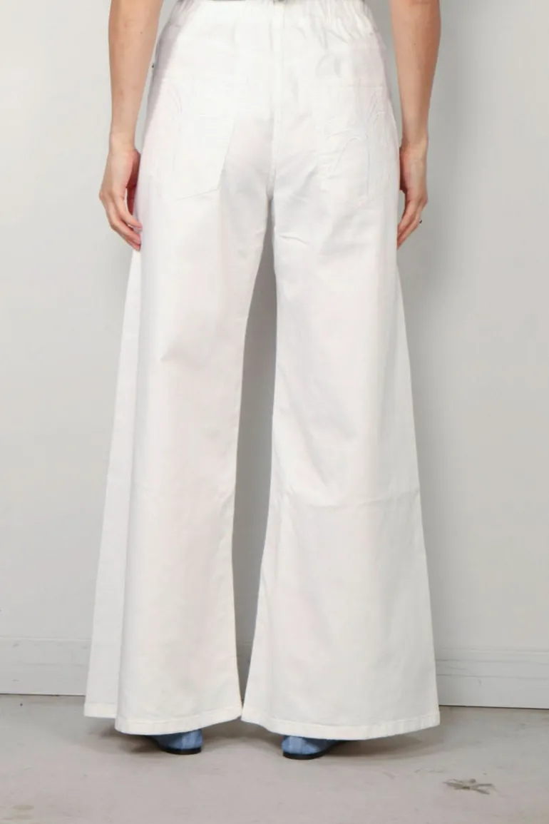 Sea Me Happy Jeans - Super Woody Jeans -Embroidery - White