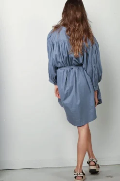 Sea Me Happy Jurk - Balloon Dress Short Double Layered - Steel Grey