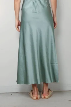 Sea Me Happy Rok - Scarlet Skirt -Shiny - Tafta - Sage Green