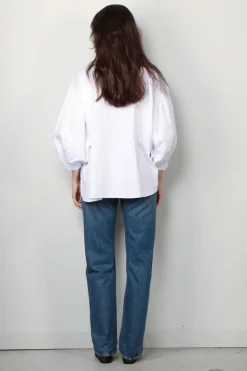 Sea Me Happy Blouse - Bolly blouse poplin uni - White