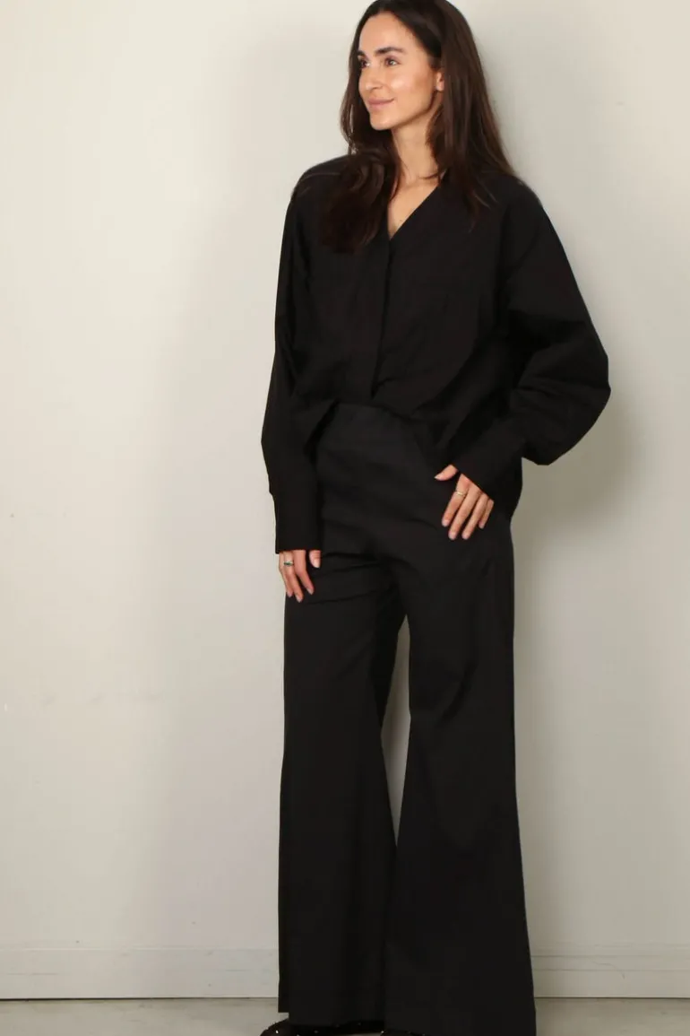 Sea Me Happy Blouse - Naka Shirt Poplin - Black