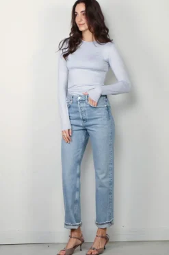Sea Me Happy Top - Lee Top Mat - Silver Grey