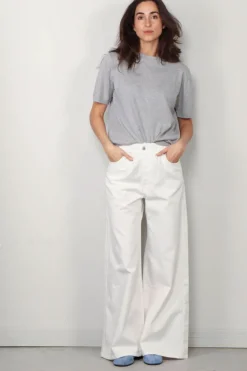 Sea Me Happy Jeans - Super Woody Jeans -Embroidery - White