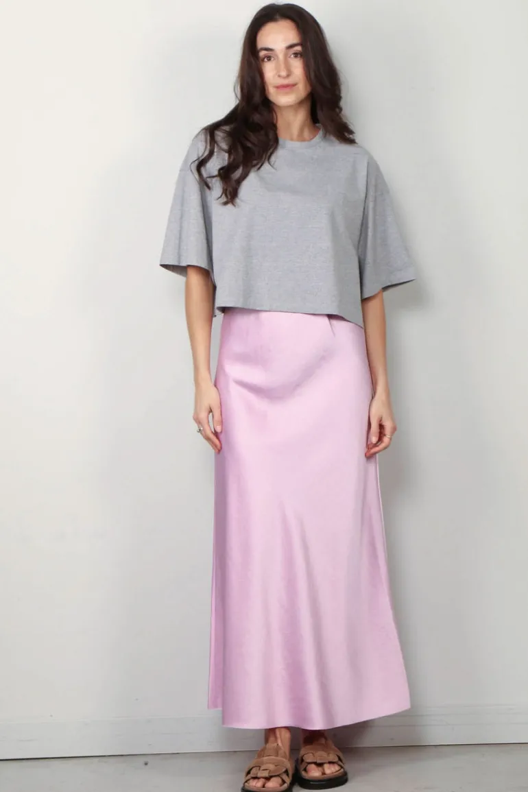 Sea Me Happy Rok - Scarlet Skirt -Shiny - Tafta - Light Rose
