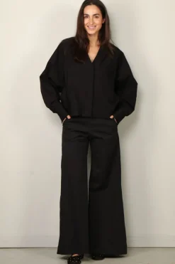 Sea Me Happy Blouse - Naka Shirt Poplin - Black