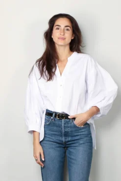 Sea Me Happy Blouse - Bolly blouse poplin uni - White